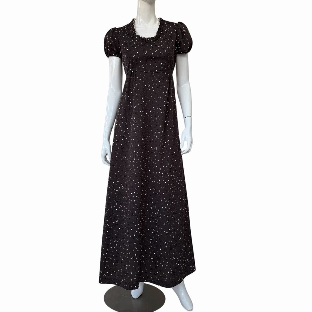 Vintage 1970’s Galaxy Of Stars Print Maxi Dress, S/M